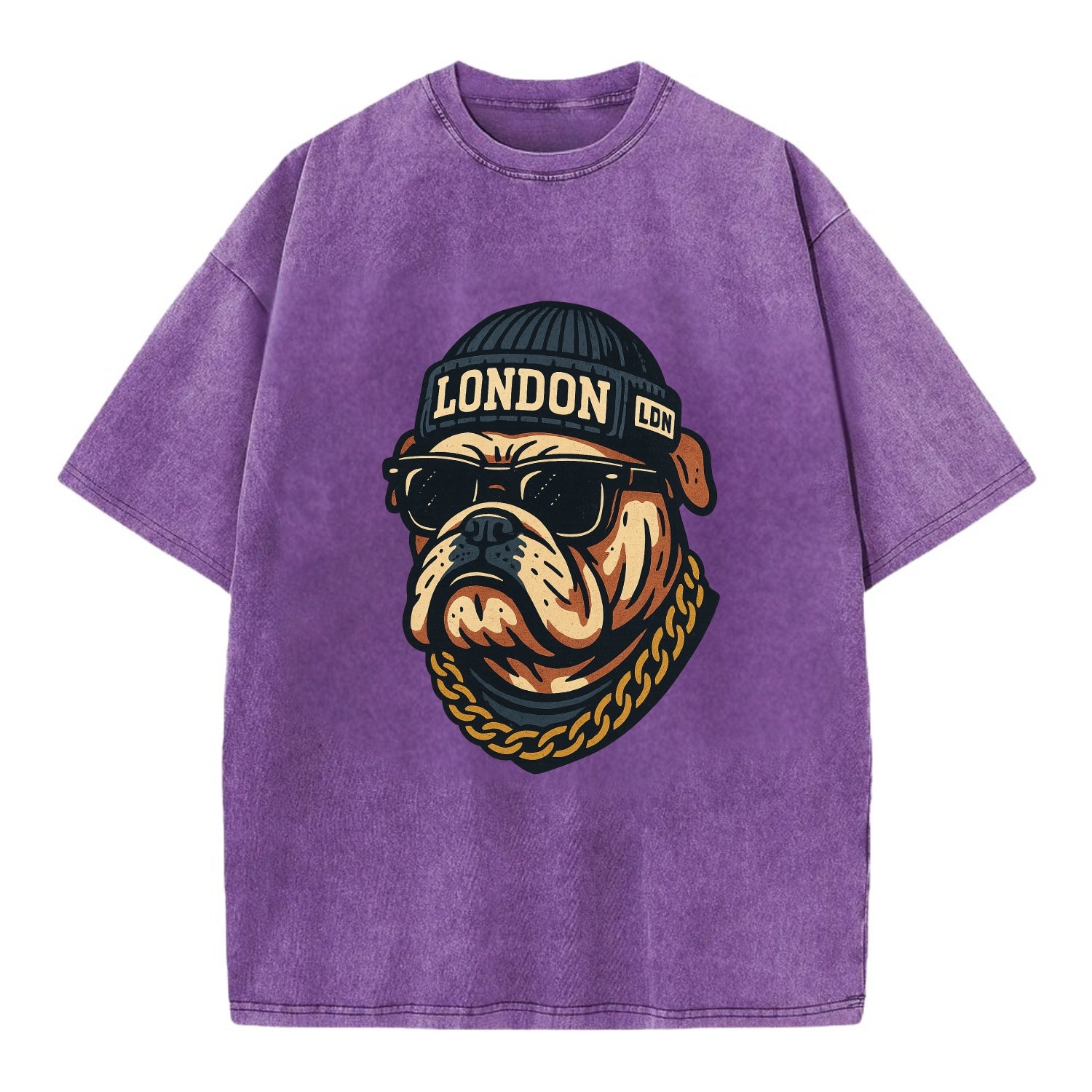 London Bulldog - Vintage T-shirt - Purple