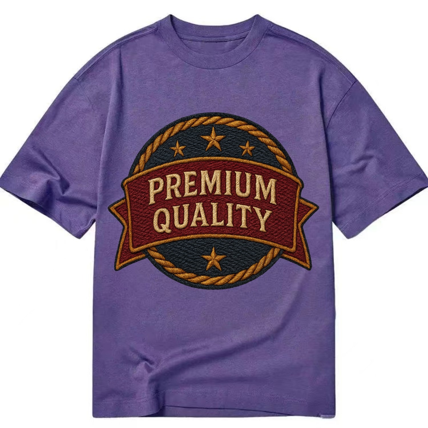 Premium Quality Badge  - Classic T-shirt - Purple
