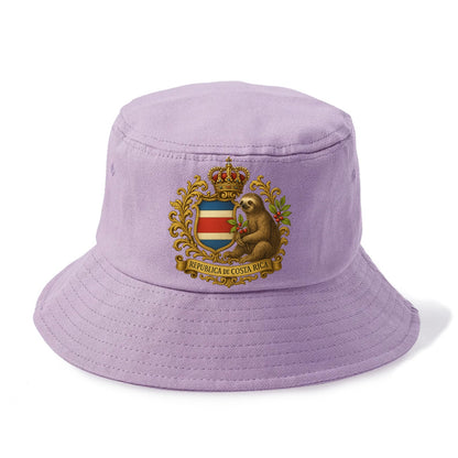 Costa Rica Sloth Emblem  - Bucket Hat - Purple