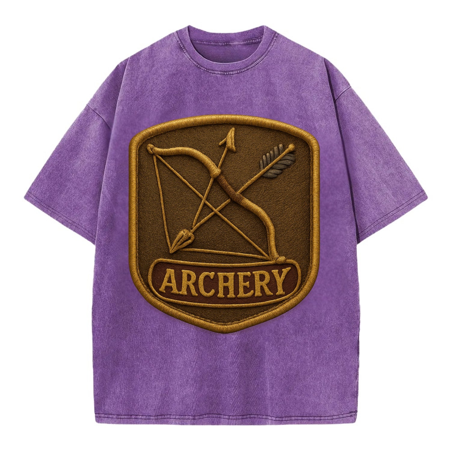 Bow and arrow crossed - archery enthusiast - Vintage T-shirt - Purple