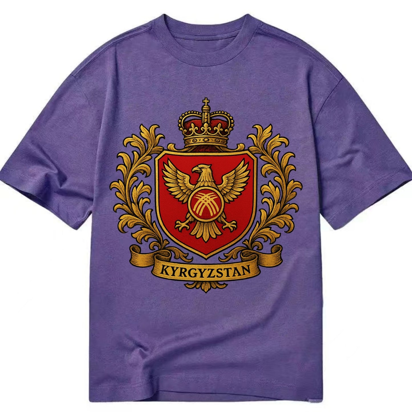 Kyrgyzstan Heritage Badge  - Classic T-shirt - Purple