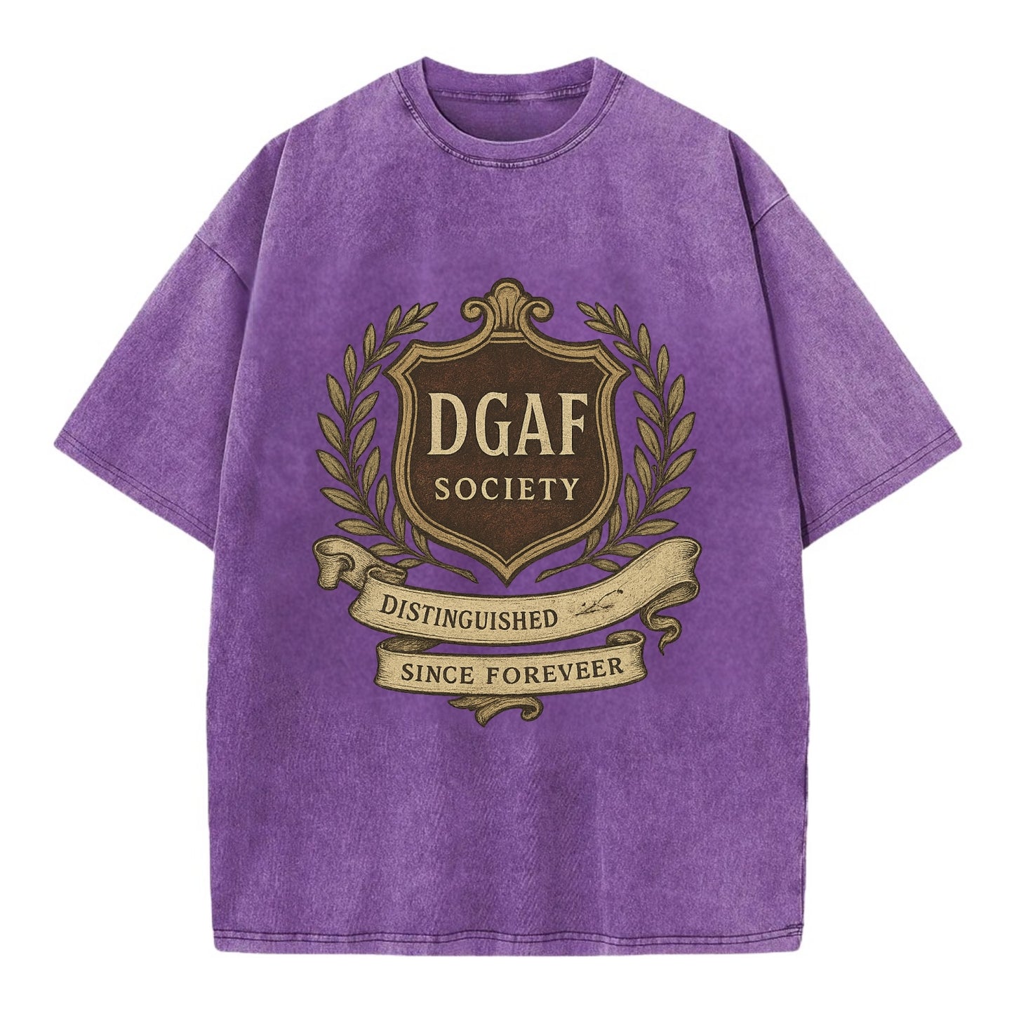 Official membership card design - "DGAF Society - Distinguished Members Since - Vintage T-shirt - Purple