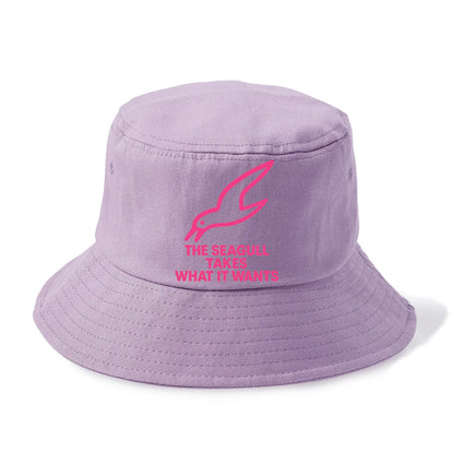 THE SEAGULL TAKES WHAT IT WANTS | Aggressive seagull diving down - Bucket Hat - Purple