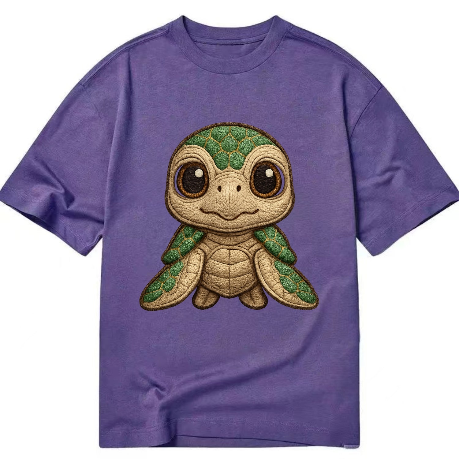 Baby Green Sea Turtle - emerald shell, large innocent brown eyes, tiny flippers, - Classic T-shirt - Purple