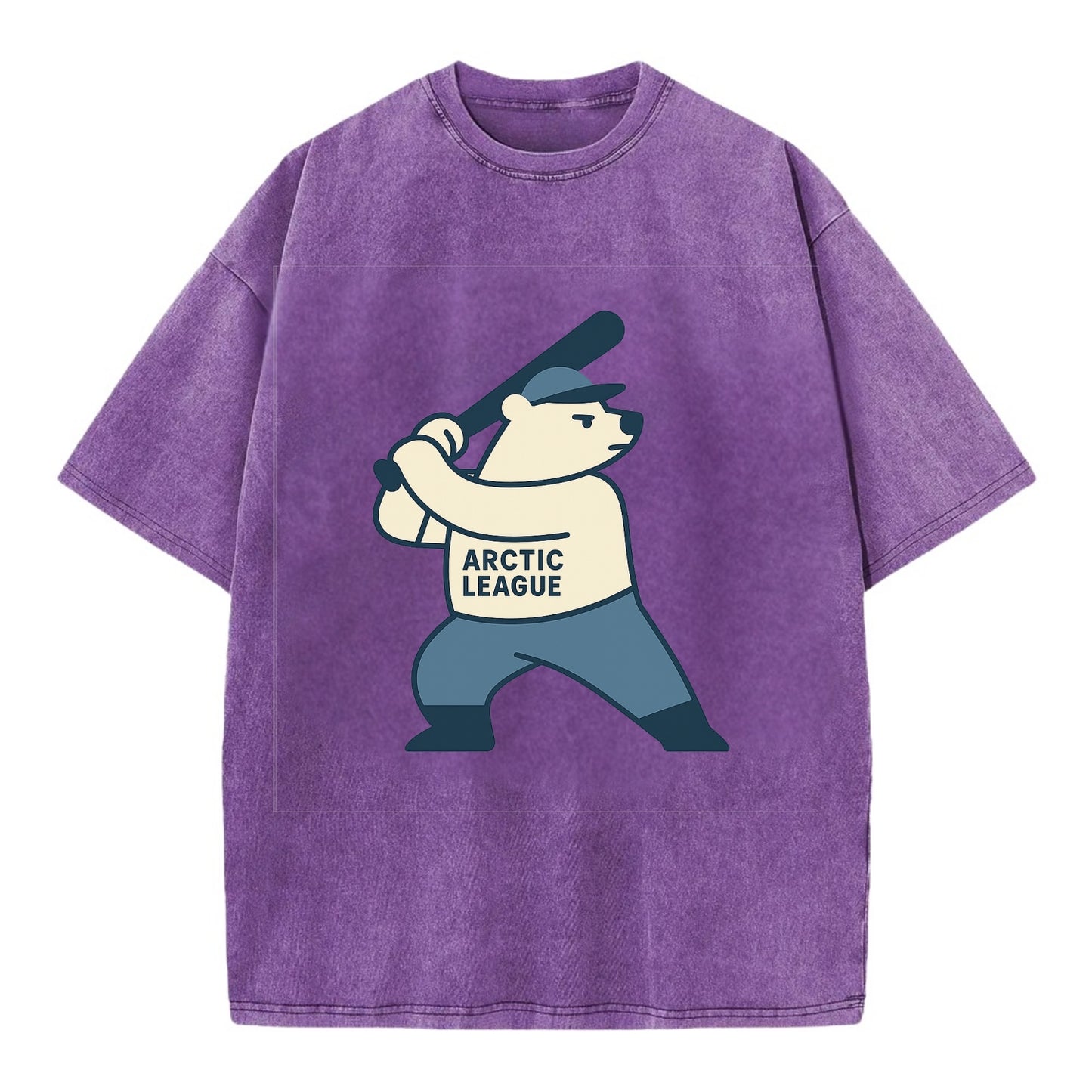 Polar Bear Baseball MVP - Vintage T-shirt - Purple