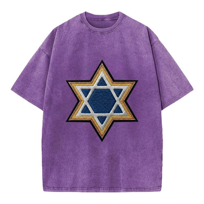 Star of David - Vintage T-shirt - Purple