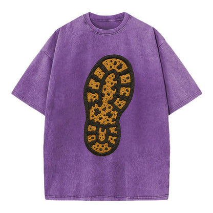 Hiking Boot Print  - Vintage T-shirt - Purple