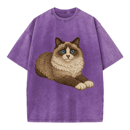 Ragdoll  relaxed lying down with head up Vintage T-shirt - Purple
