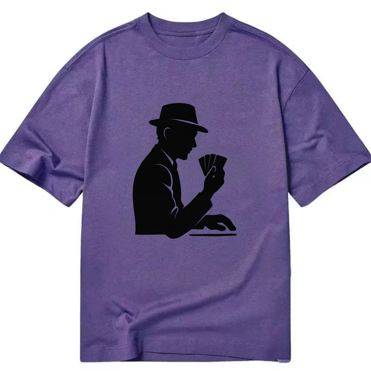 Poker player with cards close - Classic T-shirt - Purple