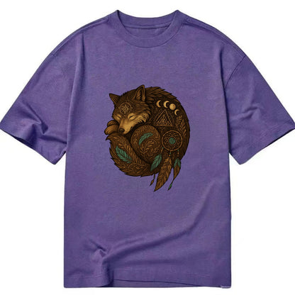 Sleeping Wolf Peace  - Classic T-shirt - Purple