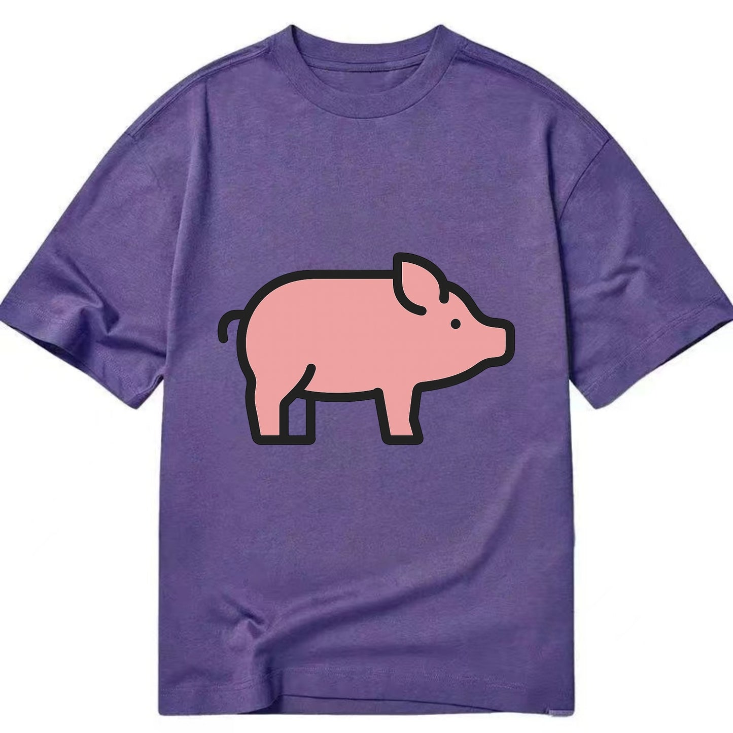 Pig - Pink farm pig flat side profile - Classic T-shirt - Purple