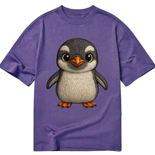 Baby Gentoo Penguin - orange beak, white cap, bright eyes, front-facing, energetic - Classic T-shirt