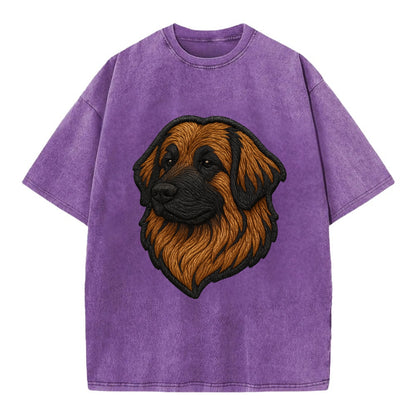 Leonberger - Contemporary lion-mane desi - Vintage T-shirt - Purple