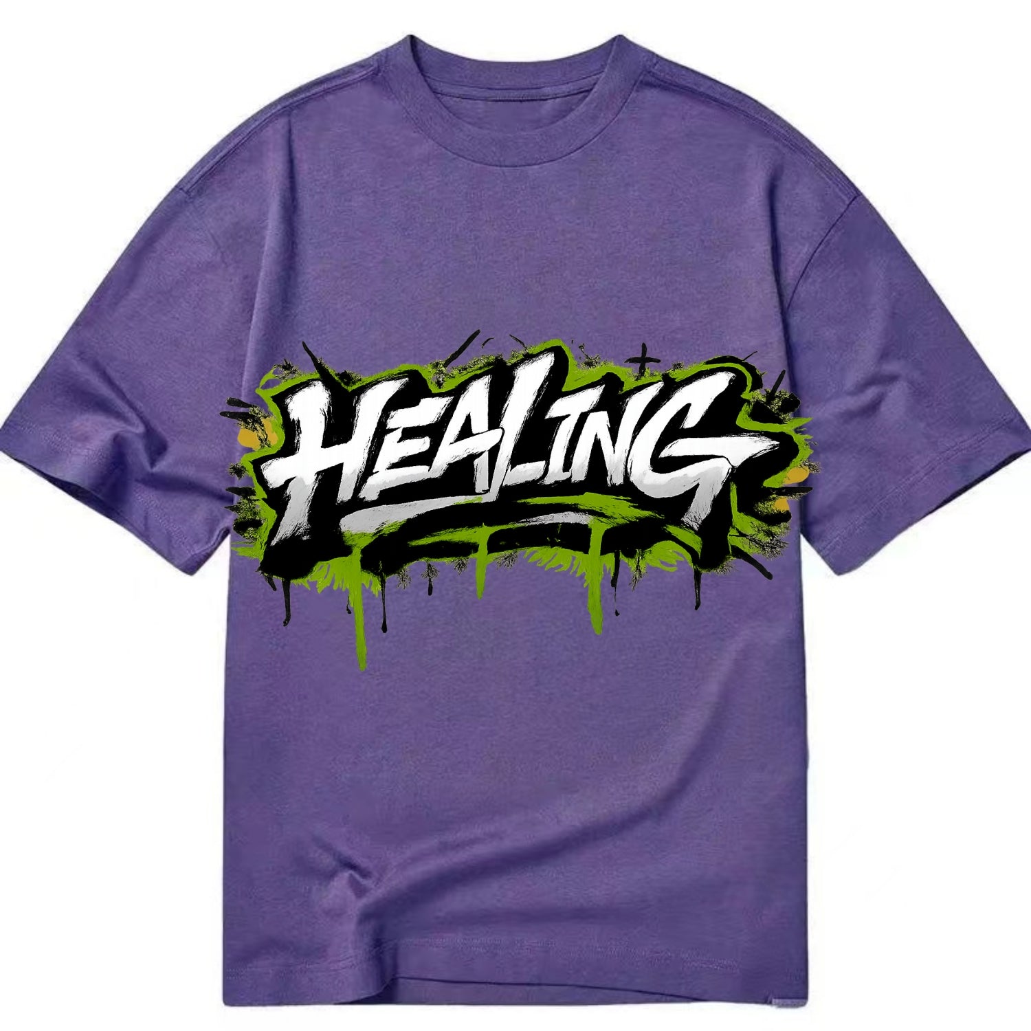 Bold typography design - "HEALING" - in recovery, getting better - Classic T-shirt - Purple