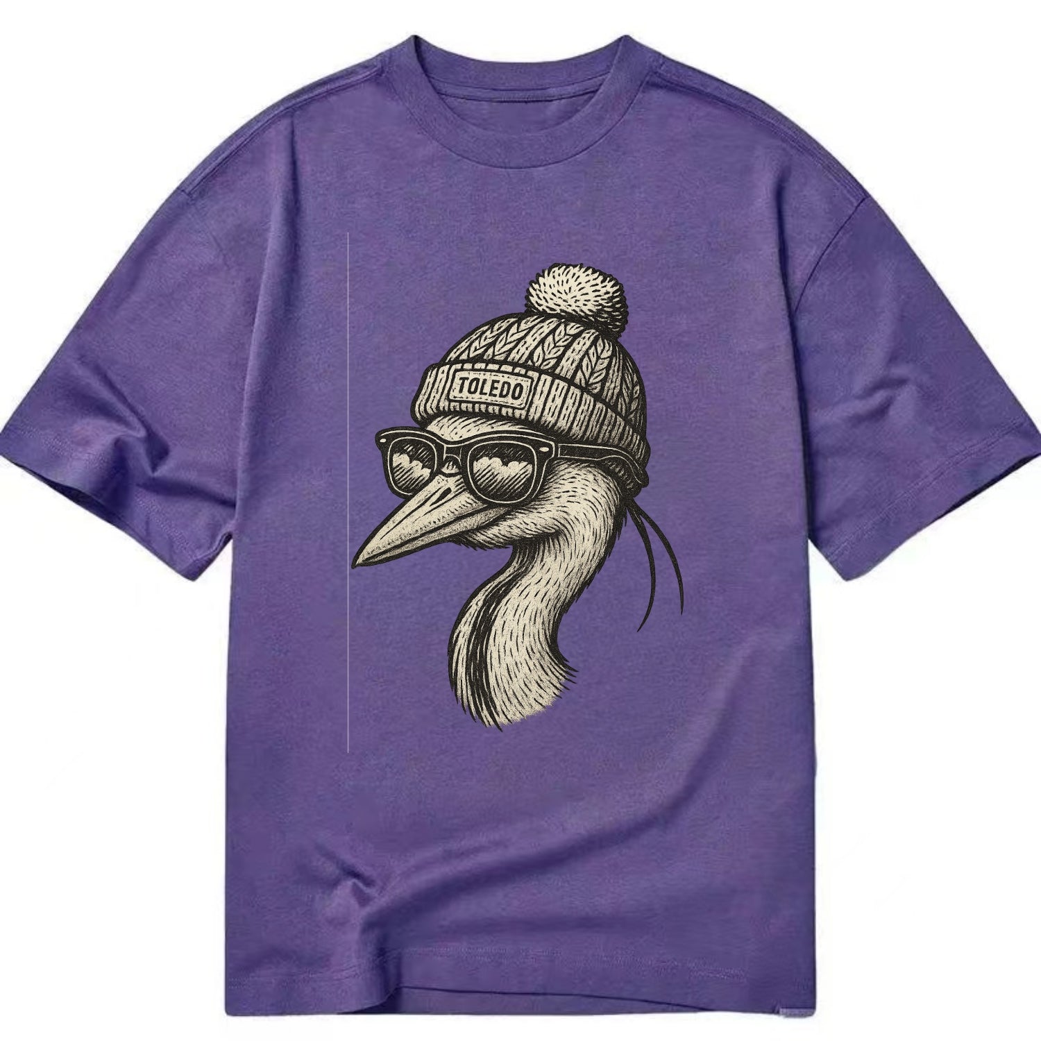 Toledo Great Blue Heron wearing Toledo b - Classic T-shirt - Purple
