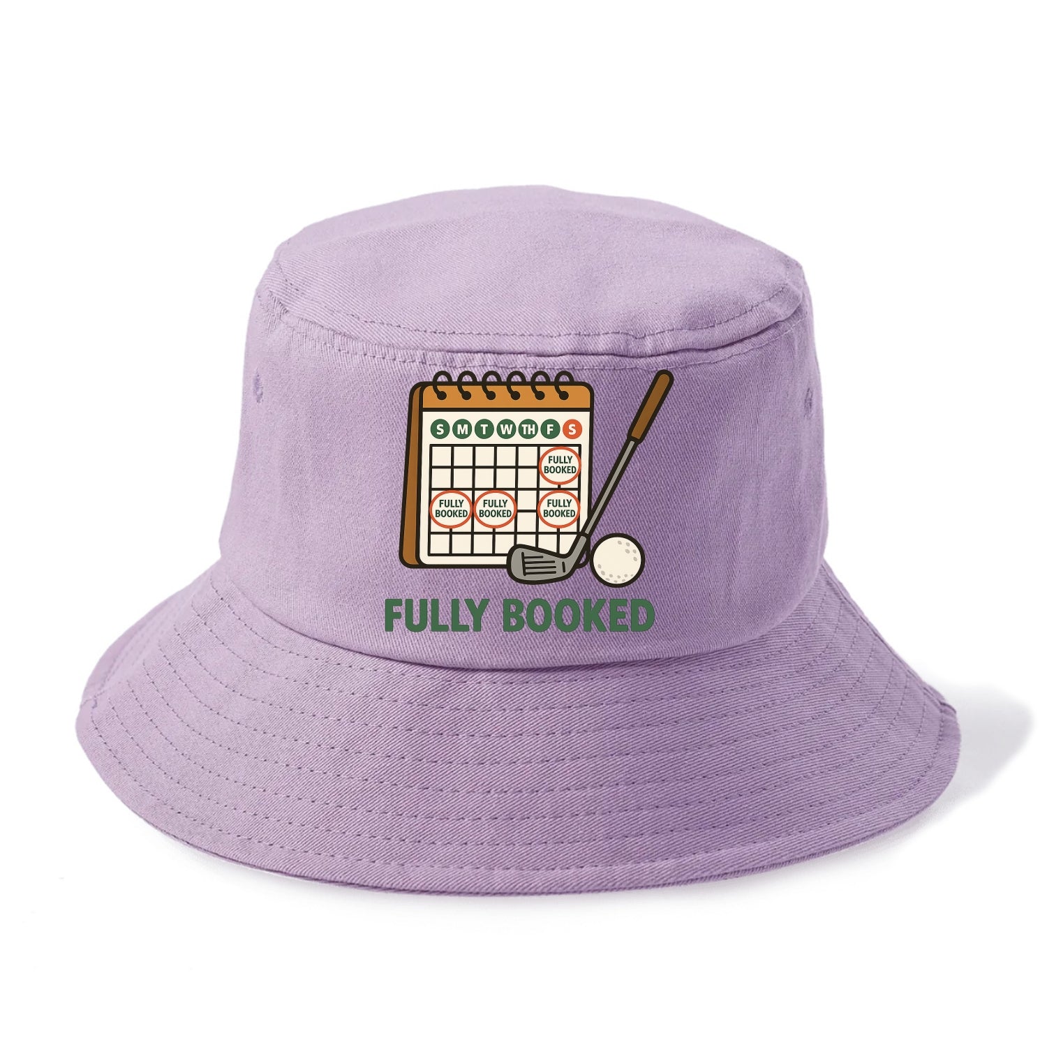 Calendar with every weekend marked for golf - "Fully Booked" - golf obsession - Bucket Hat - Purple