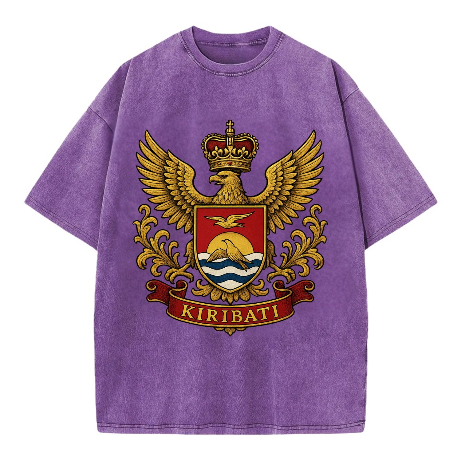 Kiribati Heritage Badge  - Vintage T-shirt - Purple