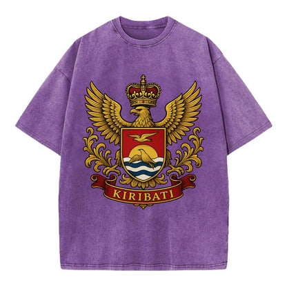Kiribati Heritage Badge  - Vintage T-shirt - Purple