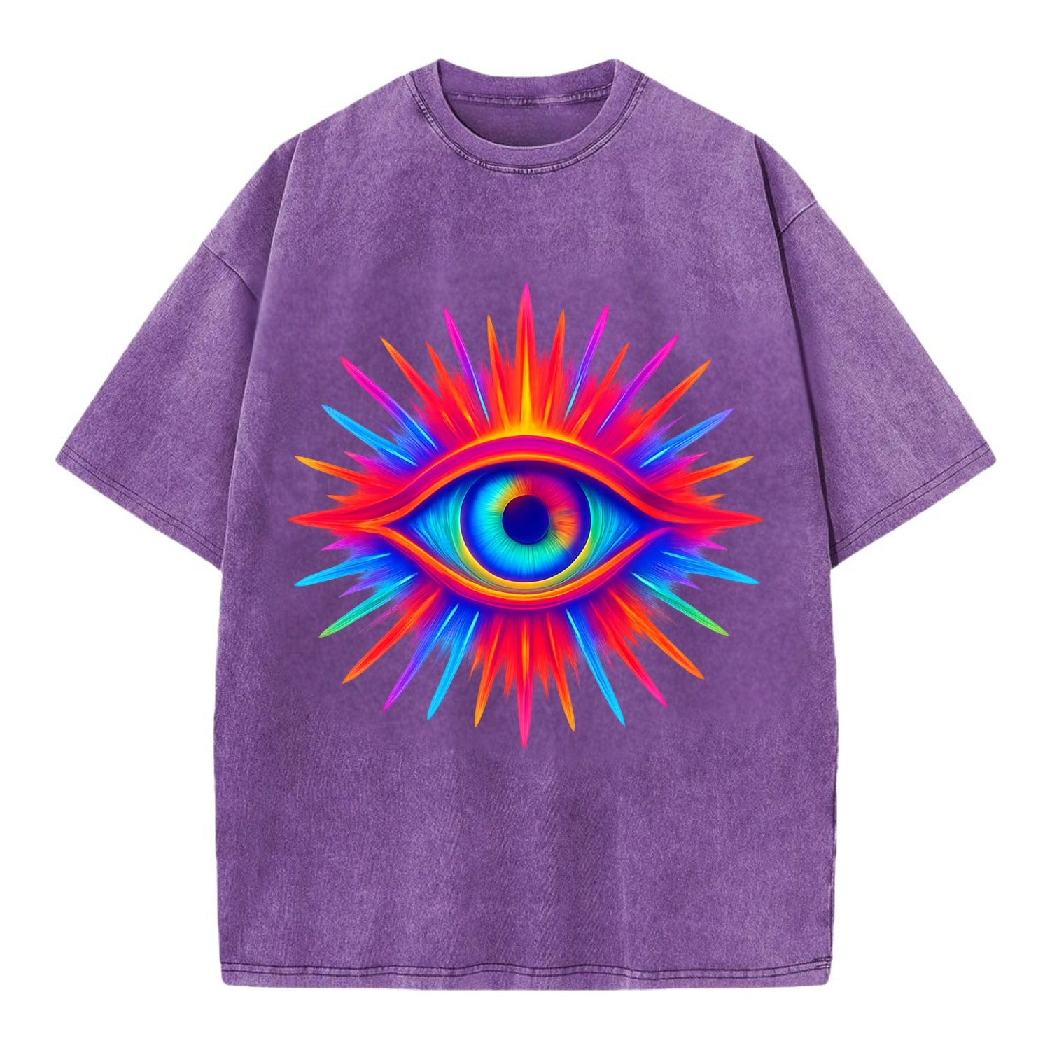 Rainbow Third Eye - Prismatic eye radiat Vintage T-shirt - Purple
