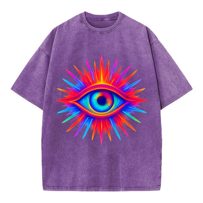 Rainbow Third Eye - Prismatic eye radiat Vintage T-shirt - Purple