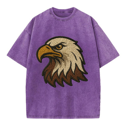 American Eagle Head  - Vintage T-shirt - Purple