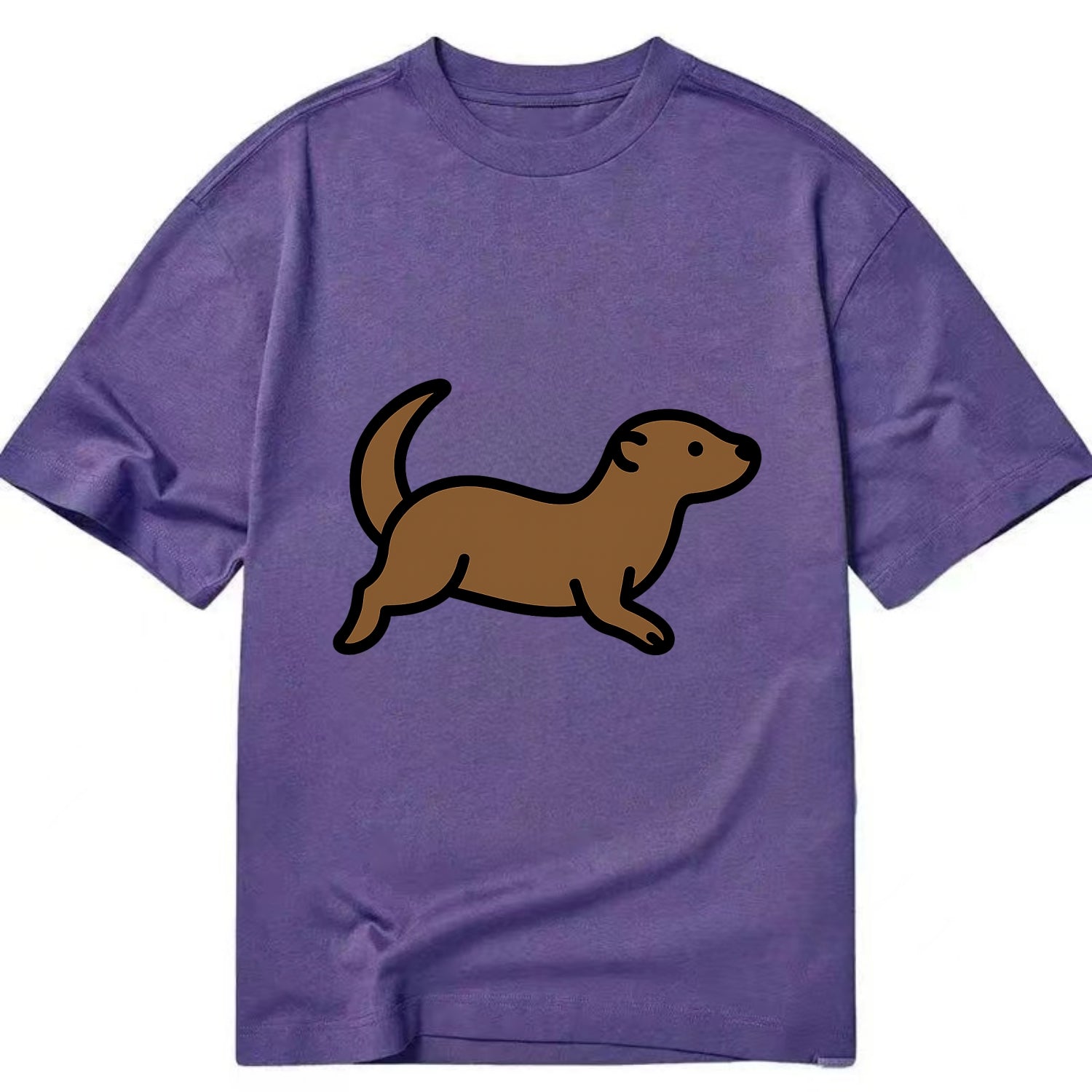 Otter - Brown sleek swimming pose flat side profile - Classic T-shirt - Purple
