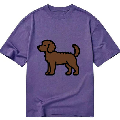 Labradoodle - Chocolate curly flat side profile - Classic T-shirt - Purple