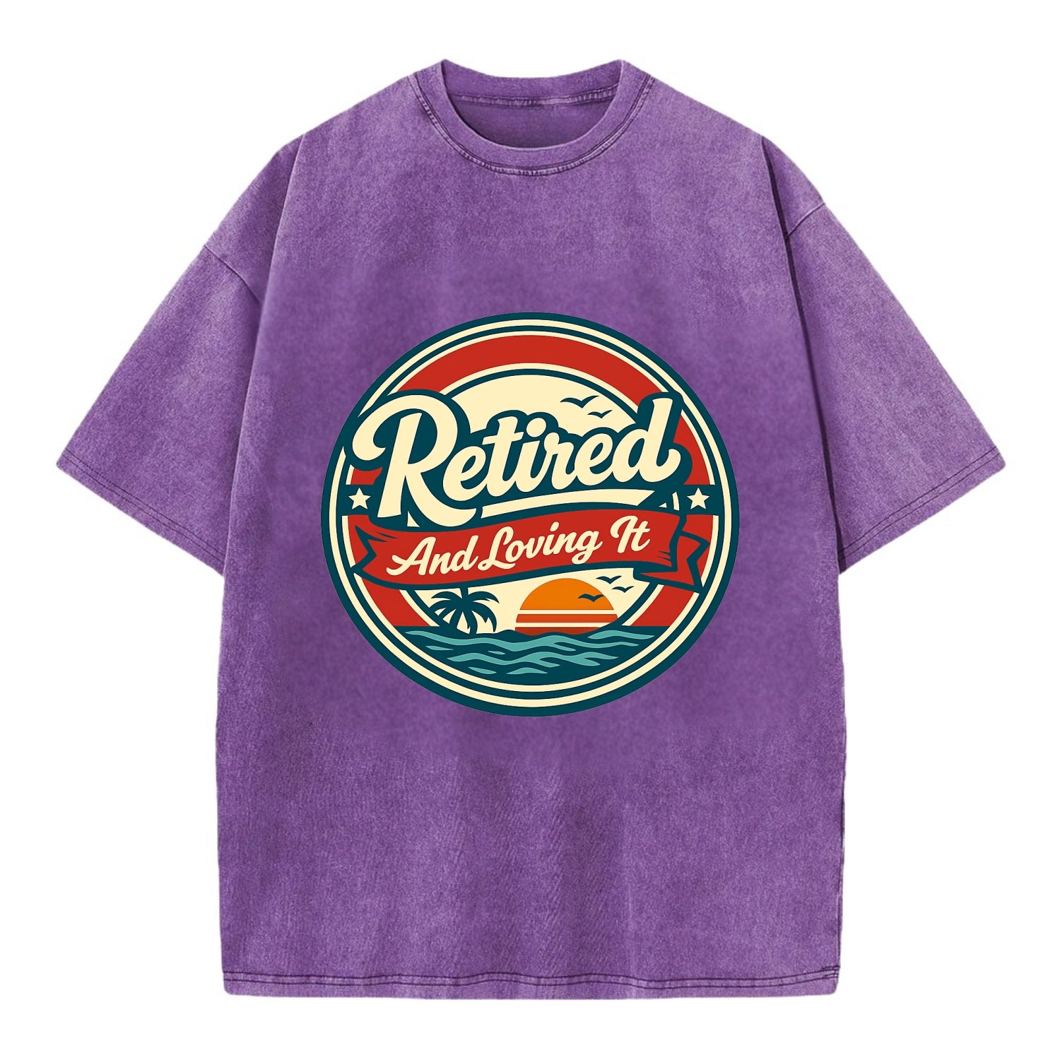 Carefree Retirement Emblem - Vintage T-shirt - Purple