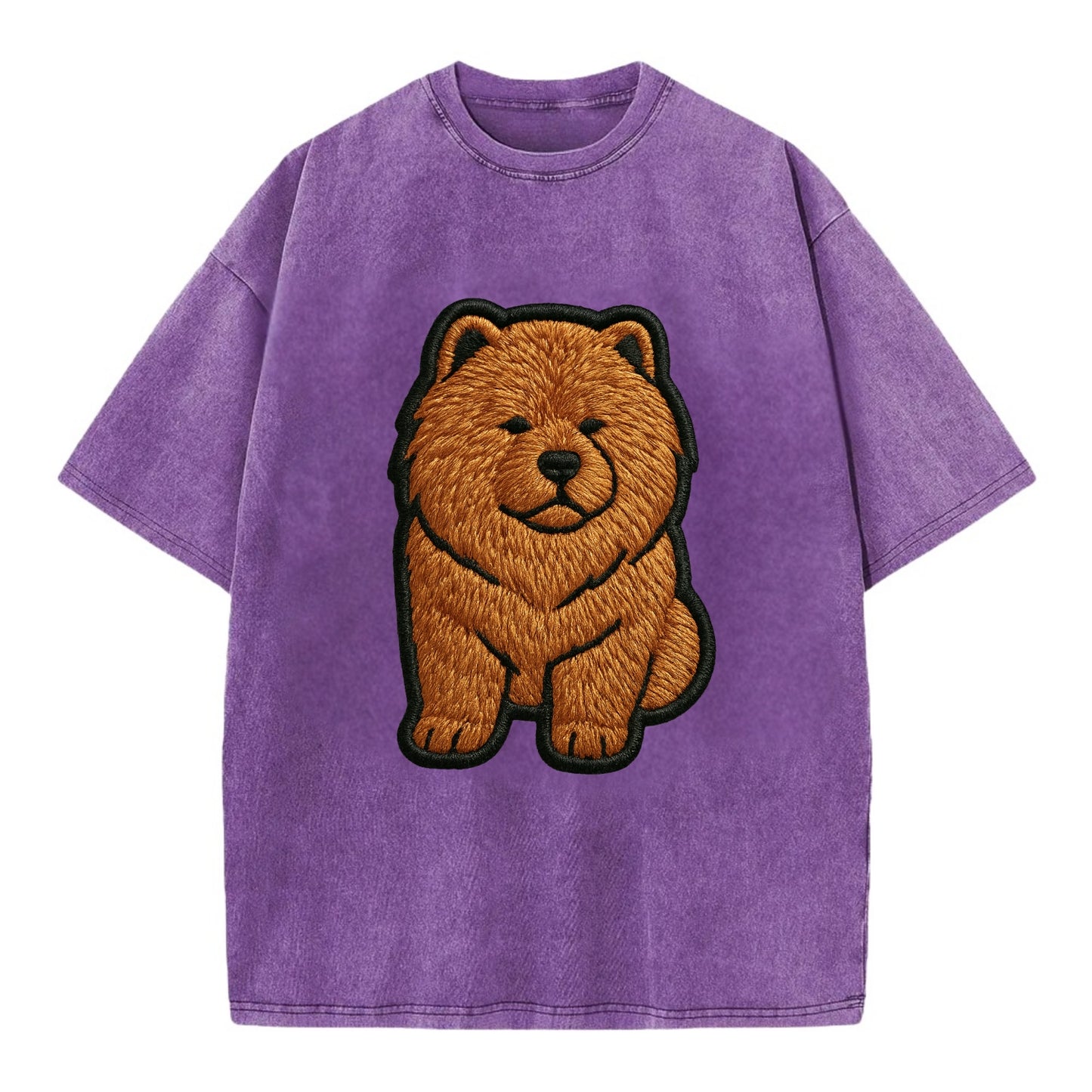 Chow Chow - Trendy lion-mane design with - Vintage T-shirt - Purple