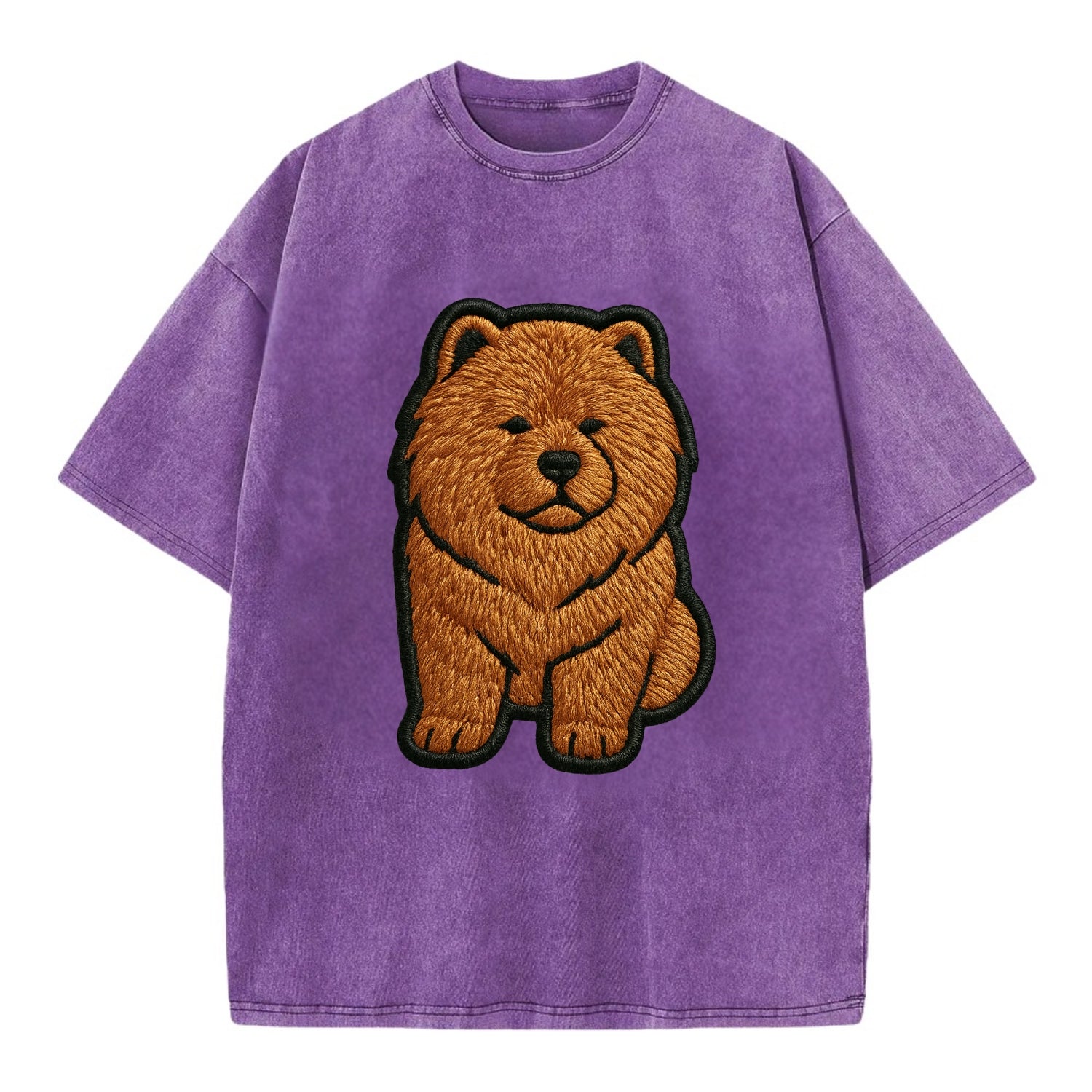 Chow Chow - Trendy lion-mane design with - Vintage T-shirt - Purple