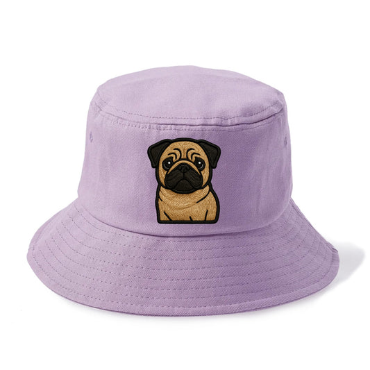 Pug - Contemporary wrinkled design with - Bucket Hat - Purple