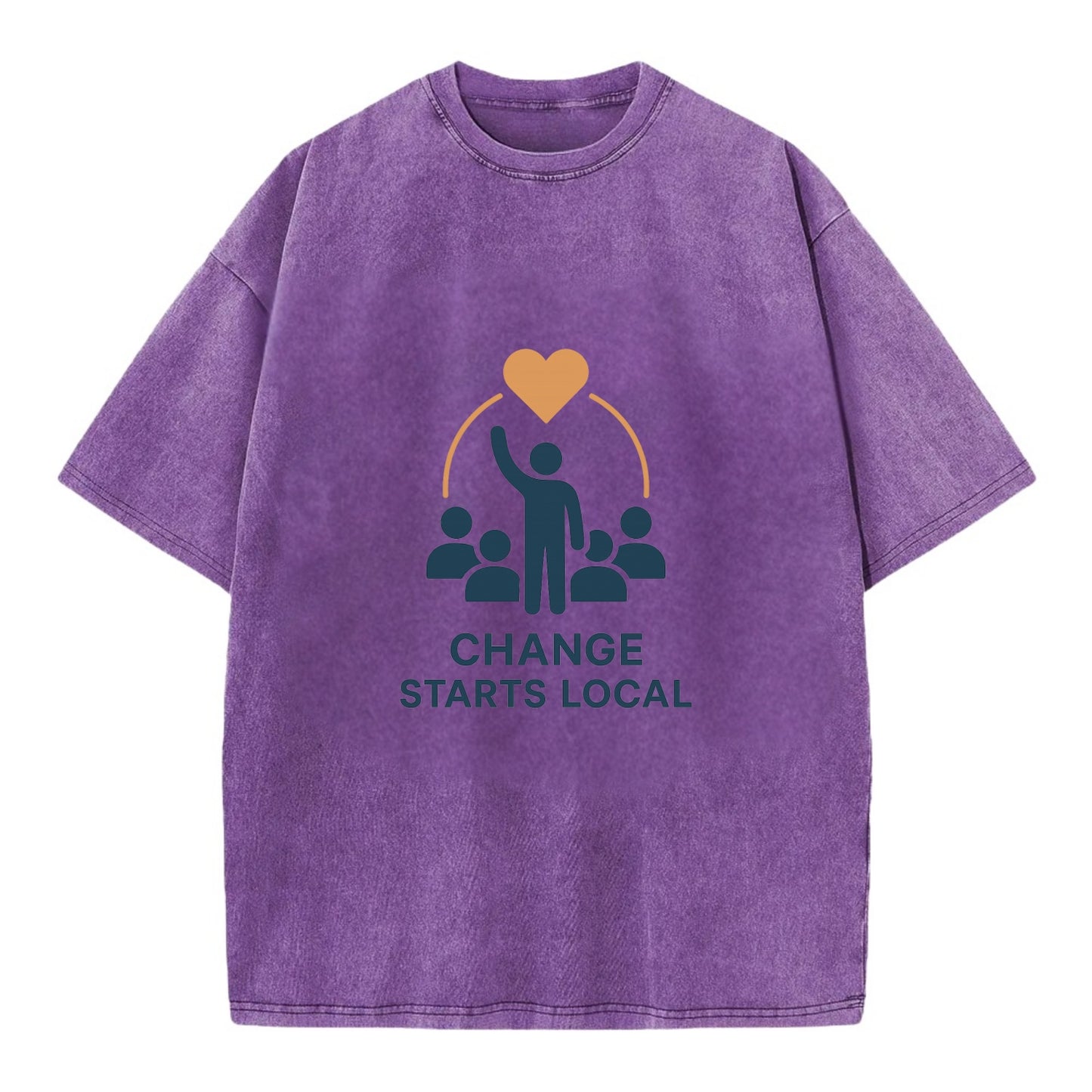 Community organizer bringing neighbors together - "Change Starts Local" - - Vintage T-shirt - Purple