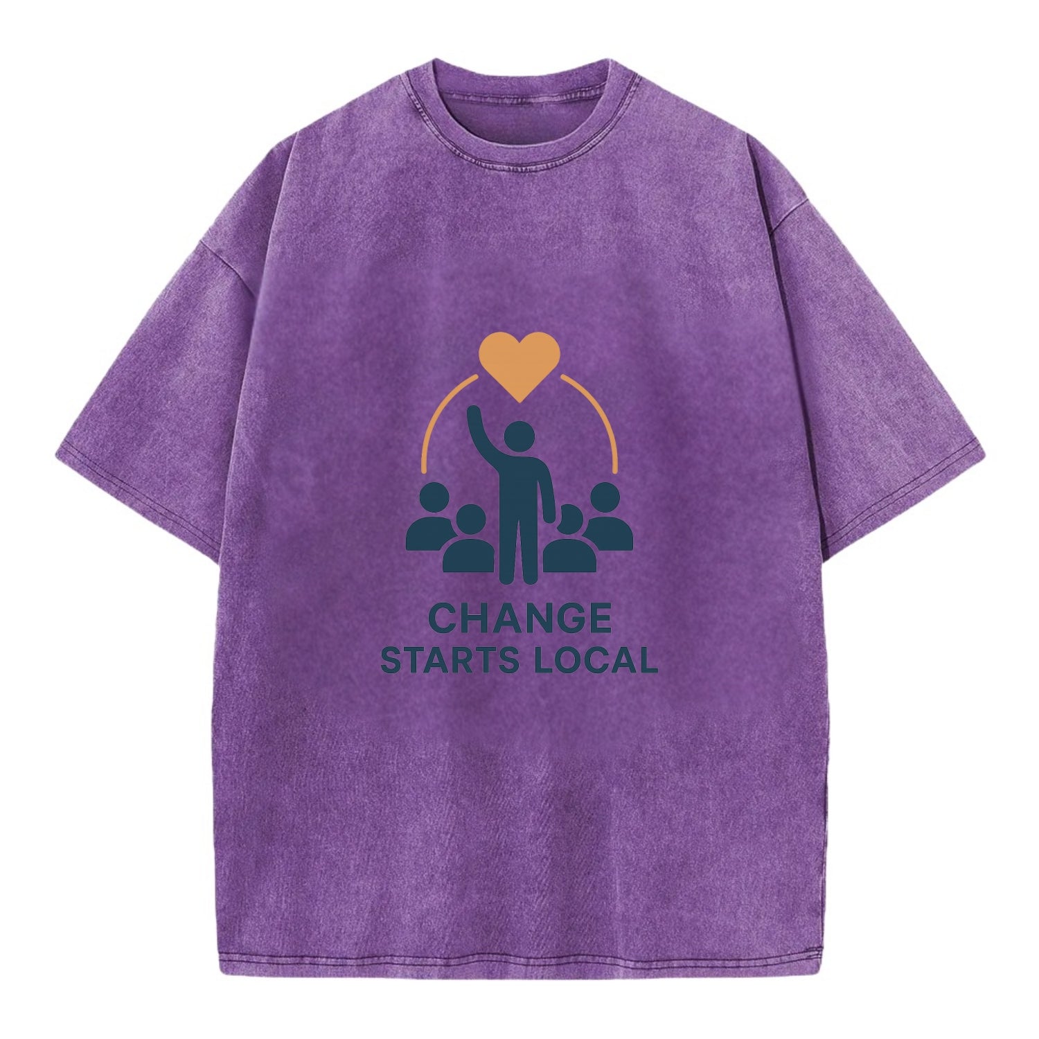 Community organizer bringing neighbors together - "Change Starts Local" - - Vintage T-shirt - Purple