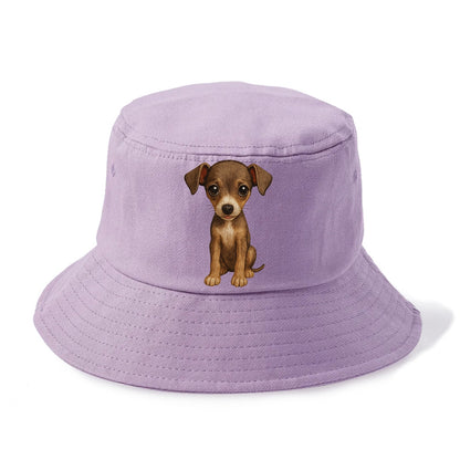 Baby Italian Greyhound Puppy - sleek tiny body, long legs, gentle eyes, front-facing, - Bucket Hat - Purple