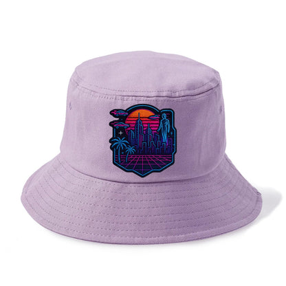 Cyberpunk City - Bucket Hat - Purple