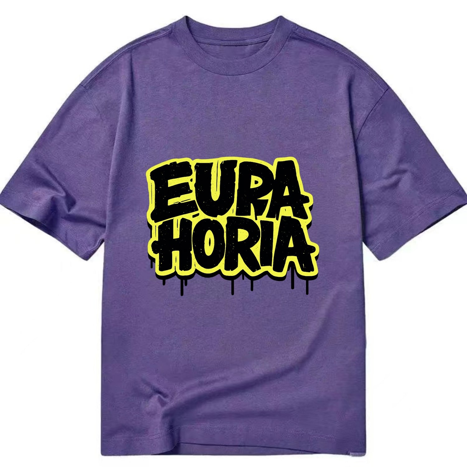 Bold typography design - "EUPHORIA" - intense happiness, ecstasy - Classic T-shirt - Purple