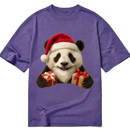 Santa Panda  - Classic T-shirt - Purple