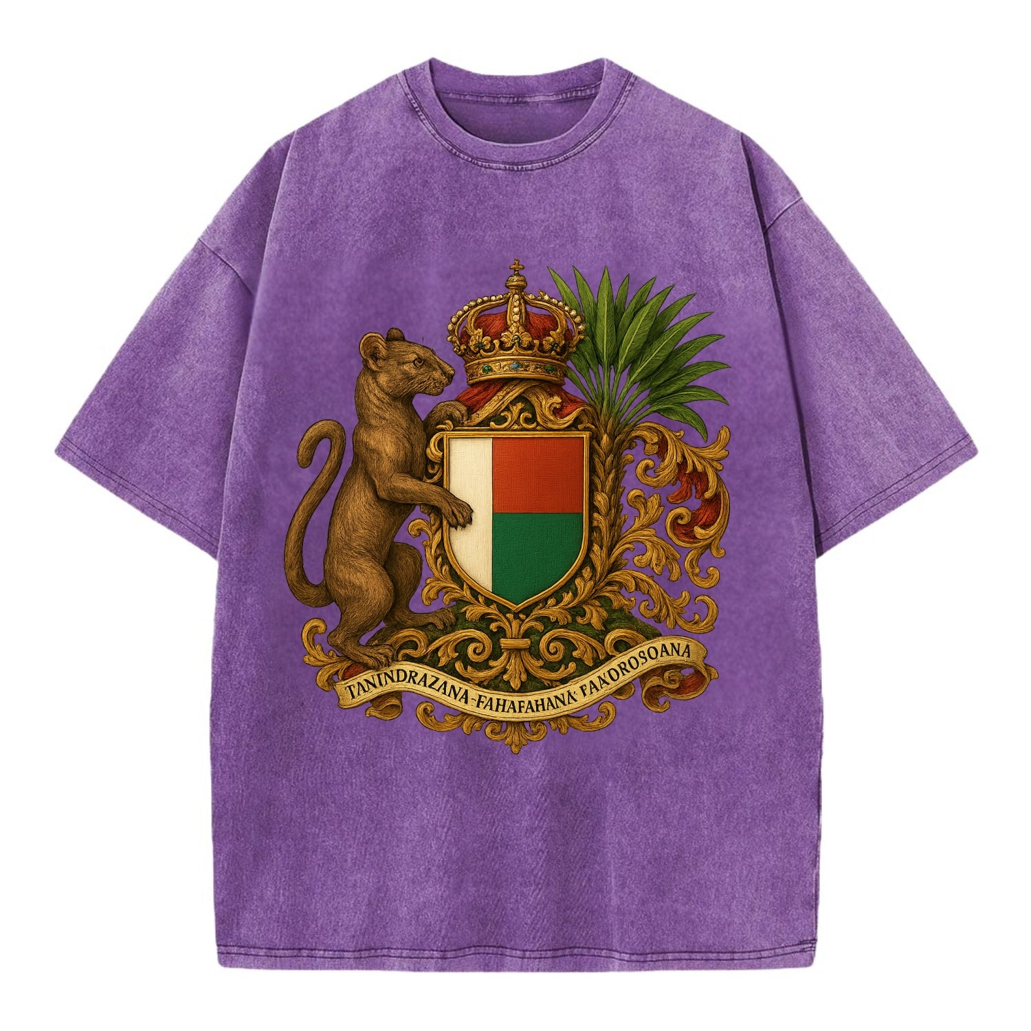 Madagascar Fossa Hunter  - Vintage T-shirt - Purple
