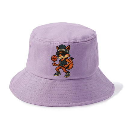 Washington Fox wearing Wizards beanie with capitol patch and wayfarer sunglasses - Bucket Hat - Purple