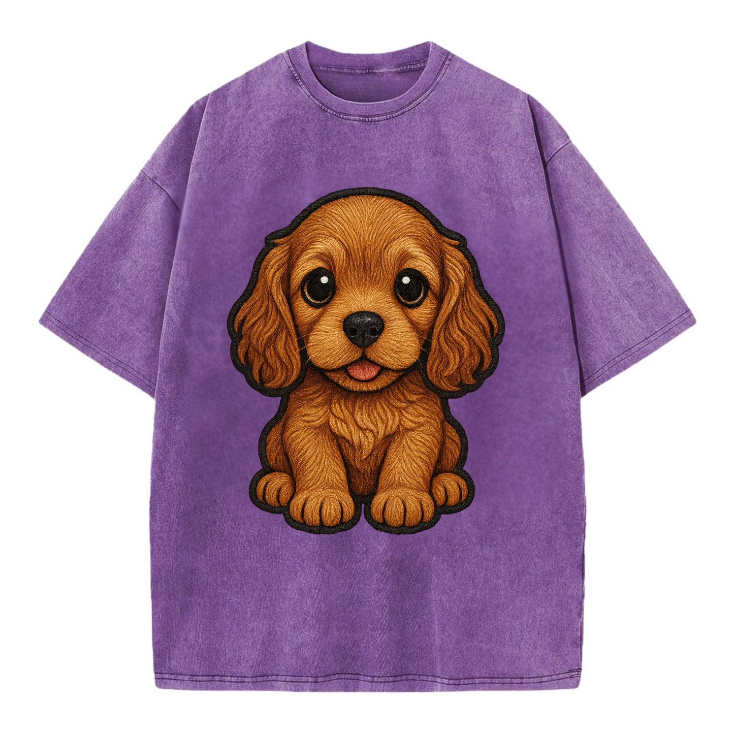 Baby Cocker Spaniel Puppy - long wavy ears, soulful eyes, silky coat, - Vintage T-shirt - Purple