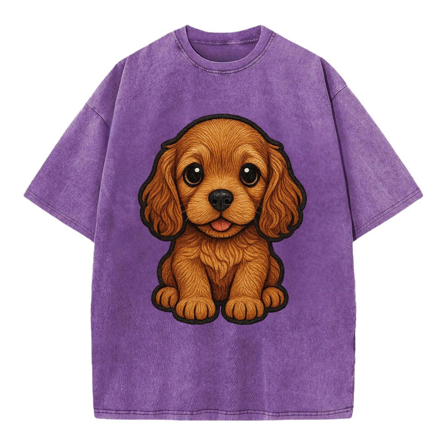 Baby Cocker Spaniel Puppy - long wavy ears, soulful eyes, silky coat, - Vintage T-shirt - Purple
