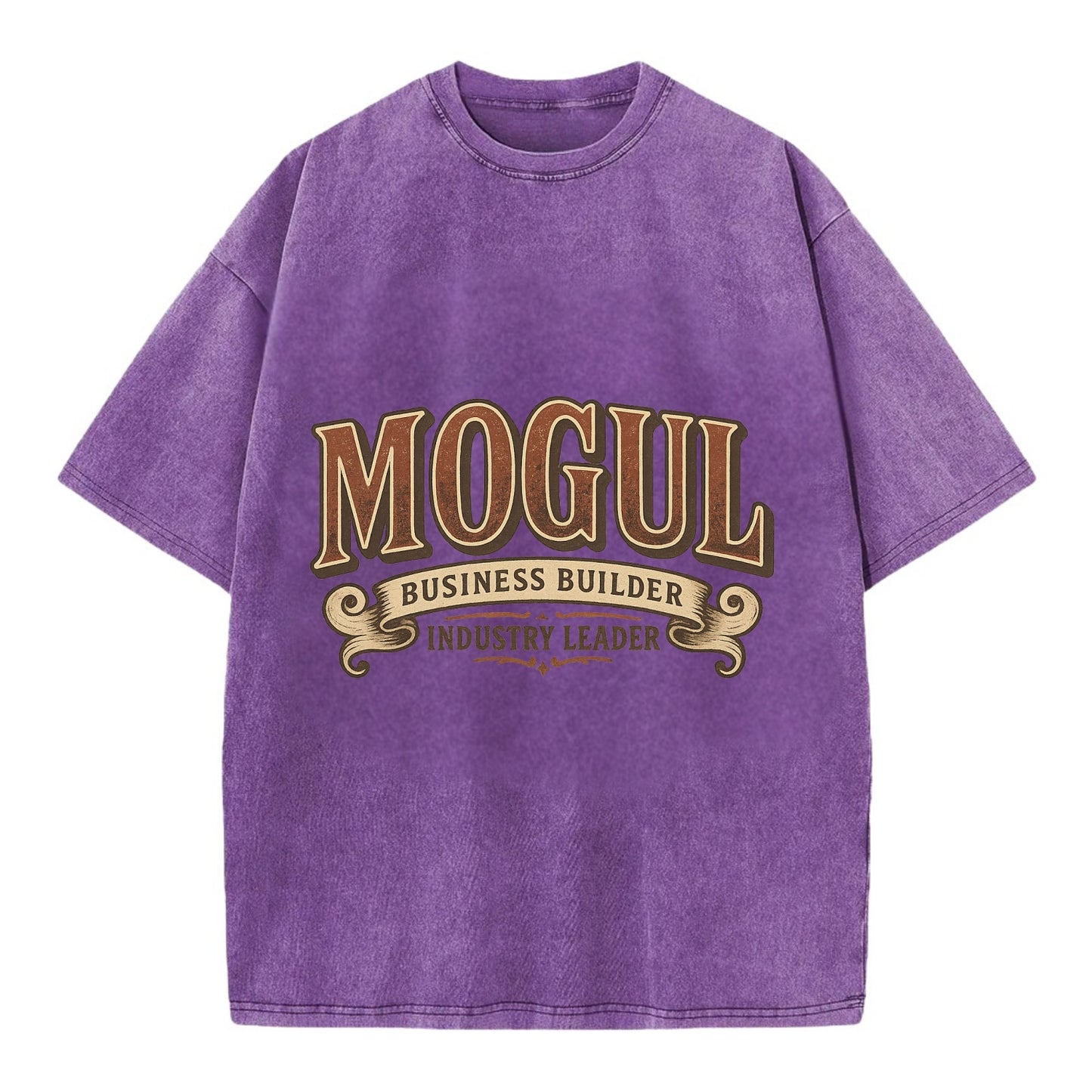 Bold typography design - "MOGUL" - business builder, industry leader - Vintage T-shirt - Purple