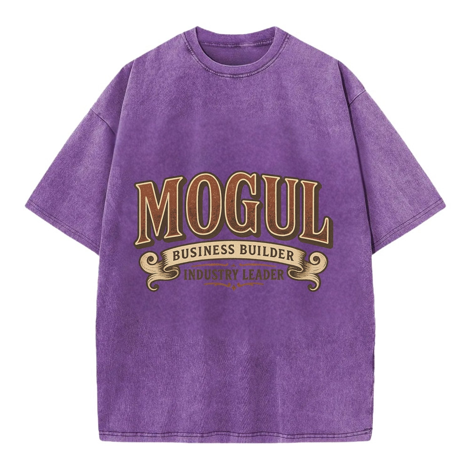 Bold typography design - "MOGUL" - business builder, industry leader - Vintage T-shirt - Purple