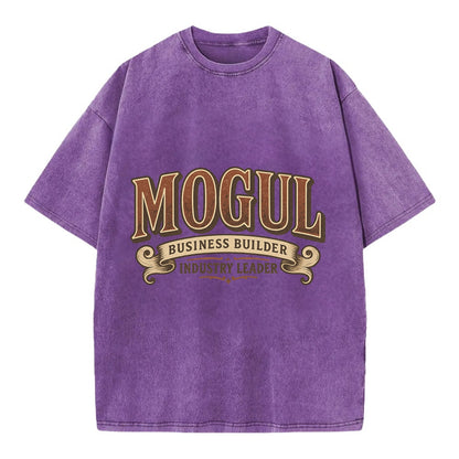 Bold typography design - "MOGUL" - business builder, industry leader - Vintage T-shirt - Purple