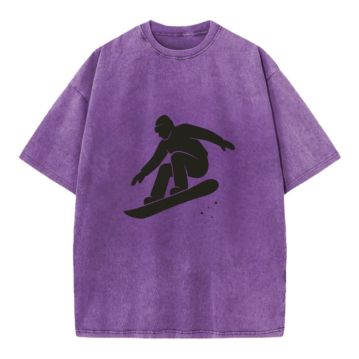 Snowboarder catching air off a jump - Vintage T-shirt - Purple