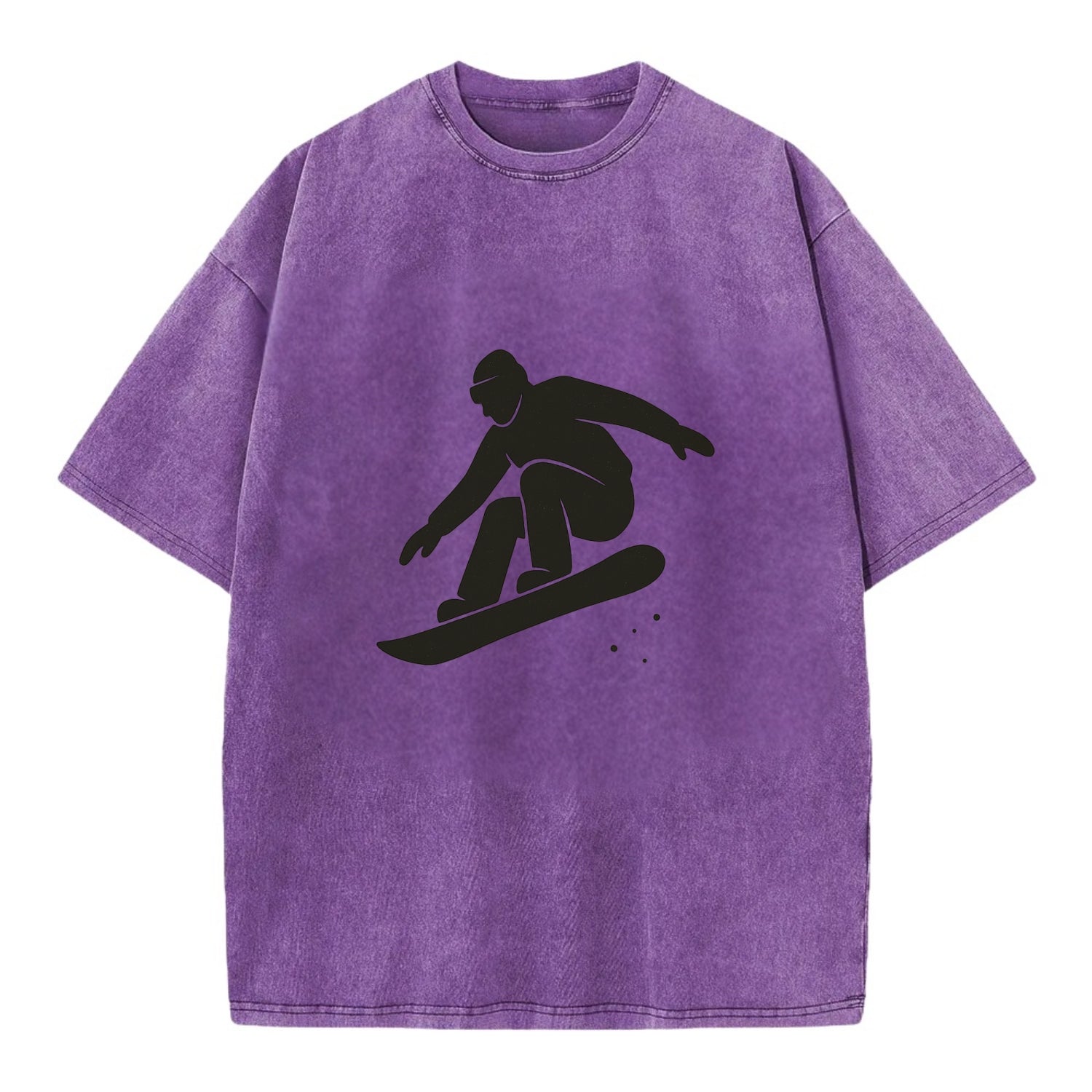 Snowboarder catching air off a jump - Vintage T-shirt - Purple