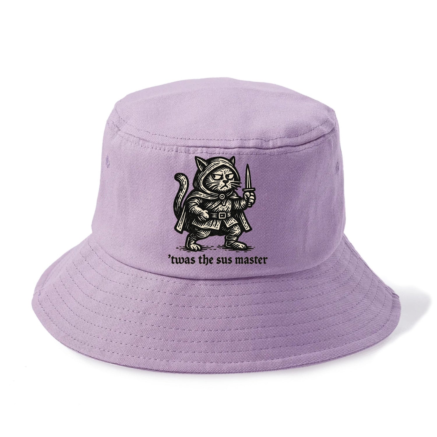 Sus Imposter Cat Spy  - Bucket Hat - Purple