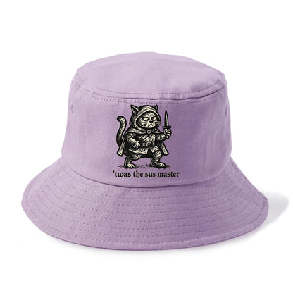 Sus Imposter Cat Spy  - Bucket Hat - Purple