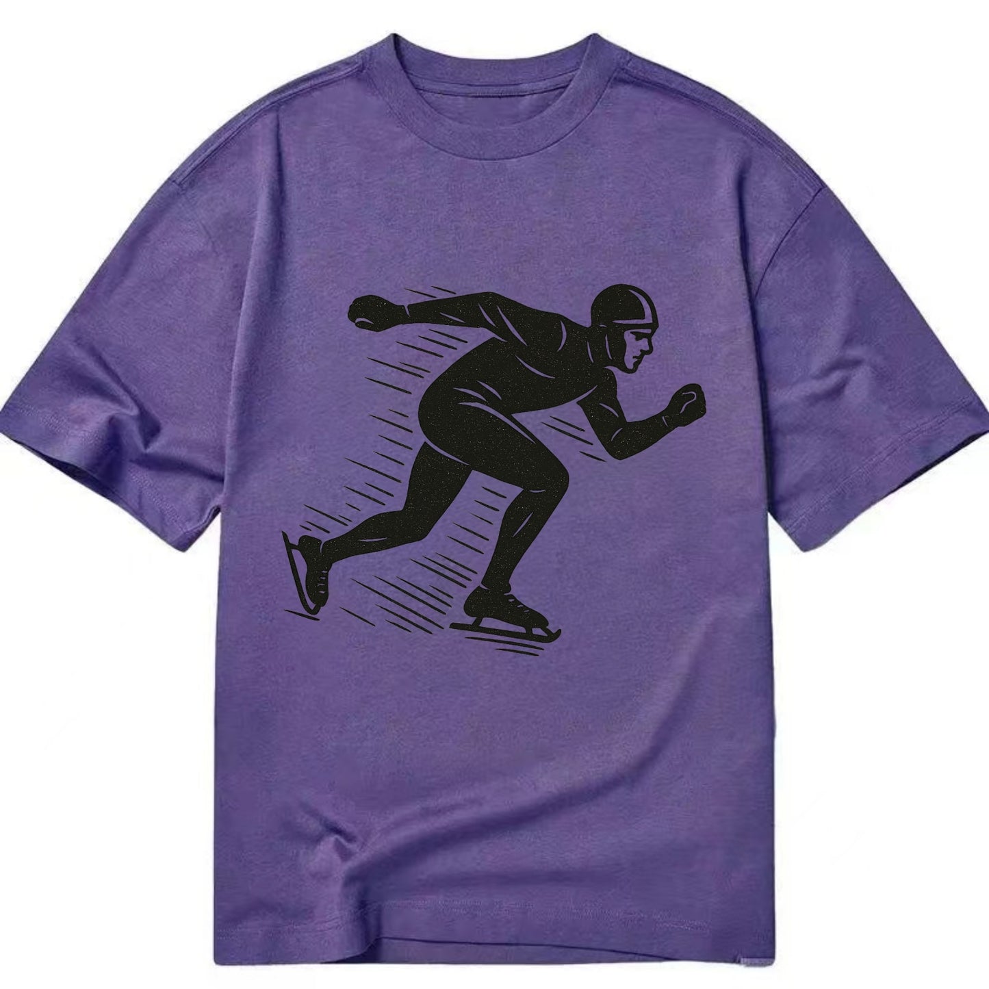 Speed skater in racing crouch - Classic T-shirt - Purple