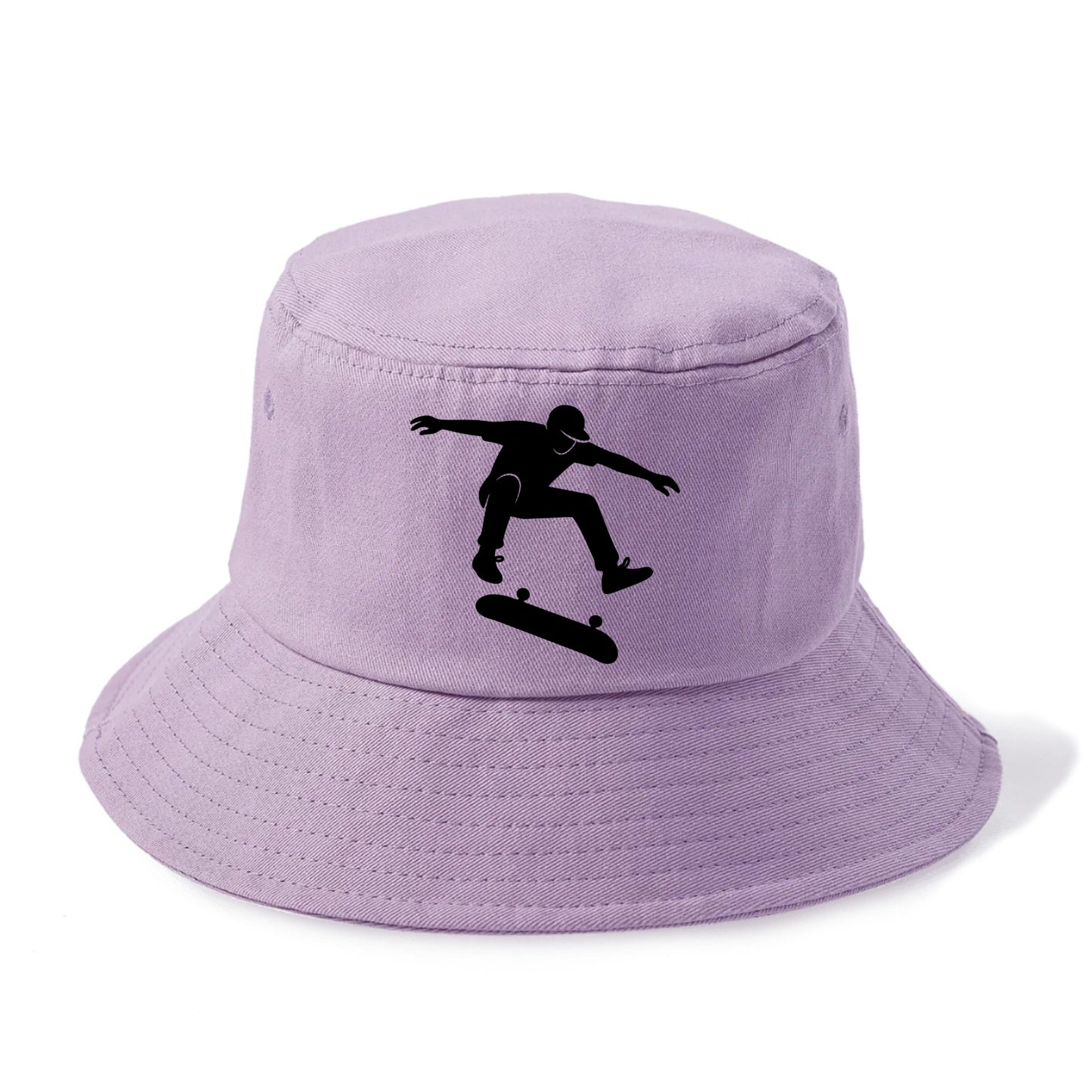 Skateboarder doing kickflip trick - Bucket Hat - Purple